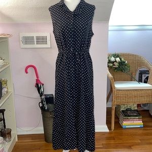 CHRISTOPHER & Banks size 10 midi button front dress in dark navy